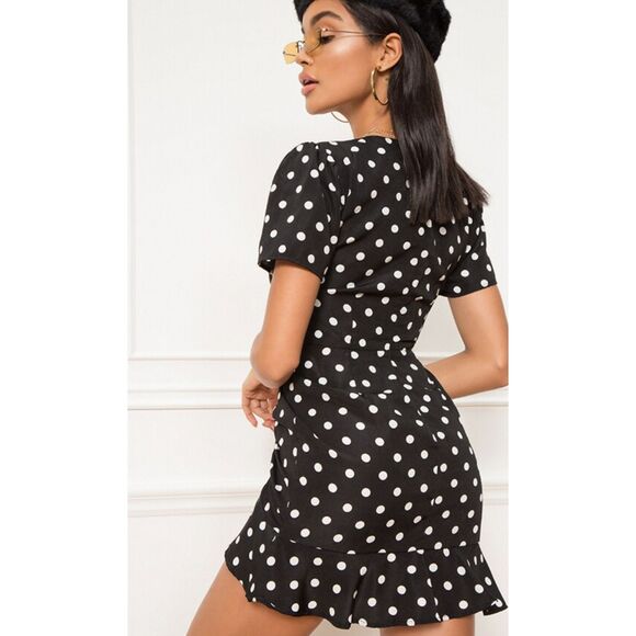 About Us Mini Polka Dot Black & White Dress NWT! - Picture 2 of 9